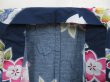 Photo7: 4917T11z430 Vintage Japanese Kimono Cotton YUKATA Sakura Navy (7)