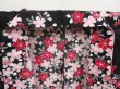 Photo7: 4917T12z460  Japanese Kimono Cotton YUKATA Sakura Black (7)