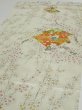 Photo3: 2E01z60  Japanese Kimono Silk  FABRIC Plum branch Lime-white 41.7x14.8 (3)