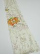 Photo2: 2E07z50  Japanese Kimono Silk  FABRIC Plum branch Lime-white 63.0x7.9 (2)