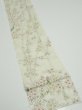 Photo2: 2E09z50  Japanese Kimono Silk  FABRIC Plum branch Lime-white 84.3x6.7 (2)