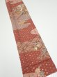 Photo2: 2E09z50  Japanese Kimono Silk  FABRIC Flowers Brown 78.7x6.7 (2)