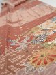 Photo4: 2E09z50  Japanese Kimono Silk  FABRIC Flowers Brown 78.7x6.7 (4)