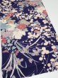 Photo2: 2E01z70  Japanese Kimono Crepe Silk  FABRIC Flowers Navy 40.9x13.8 (2)