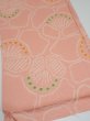 Photo2: 2E01z60 Vintage Japanese Kimono Silk  FABRIC Camellia Pink 41.7x14.4 (2)