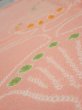 Photo4: 2E01z60 Vintage Japanese Kimono Silk  FABRIC Camellia Pink 41.7x14.4 (4)