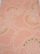 Photo1: 2E02z60 Vintage Japanese Kimono Silk  FABRIC Camellia Pink 40.9x14.4 (1)