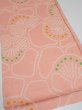 Photo2: 2E02z60 Vintage Japanese Kimono Silk  FABRIC Camellia Pink 40.9x14.4 (2)