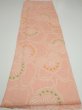 Photo7: 2E03z60 Vintage Japanese Kimono Silk  FABRIC Camellia Pink 43.3x14.4 (7)