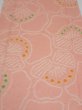 Photo1: 2E04z90 Vintage Japanese Kimono Silk  FABRIC Camellia Pink 63.0x14.4 (1)