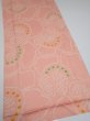 Photo2: 2E04z90 Vintage Japanese Kimono Silk  FABRIC Camellia Pink 63.0x14.4 (2)