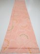 Photo5: 2E04z90 Vintage Japanese Kimono Silk  FABRIC Camellia Pink 63.0x14.4 (5)