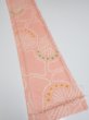 Photo2: 2E07z50 Vintage Japanese Kimono Silk  FABRIC Camellia Pink 57.1x7.9 (2)