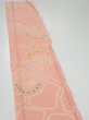 Photo3: 2E07z50 Vintage Japanese Kimono Silk  FABRIC Camellia Pink 57.1x7.9 (3)