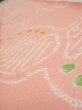 Photo4: 2E07z50 Vintage Japanese Kimono Silk  FABRIC Camellia Pink 57.1x7.9 (4)