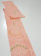 Photo3: 2E09z50 Vintage Japanese Kimono Silk  FABRIC Camellia Pink 76.0x6.5 (3)