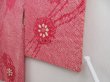 Photo6: 4922T02z490 Vintage Japanese Kimono Silk SHIBORI HAORI Flower Red-Pink (6)