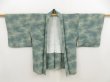 Photo5: 4922T11z480 Vintage Japanese Kimono Silk HAORI House Dull cyan (5)