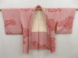 Photo5: 4923T04z600 Vintage Japanese Kimono Silk SHIBORI HAORI Cloud Coral pink (5)