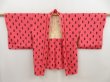 Photo5: 4928T07z550 Vintage Japanese Kimono Silk HAORI  Red-Pink (5)