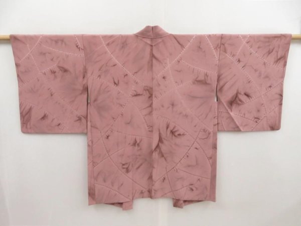 Photo1: 4928T09z670 Vintage Japanese Kimono Silk HAORI  Ash rose (1)