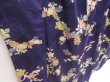 Photo3: 4928T12z710 Antique Japanese Kimono Silk KOMON Flowers Dark purple (3)