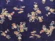 Photo5: 4928T12z710 Antique Japanese Kimono Silk KOMON Flowers Dark purple (5)