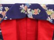 Photo7: 4928T12z710 Antique Japanese Kimono Silk KOMON Flowers Dark purple (7)