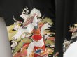 Photo3: 4928T13z680 Antique Japanese Kimono Silk TOMESODE Flying crane Black (3)