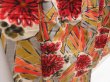 Photo3: 4929T03z580 Vintage Japanese Kimono Silk MEISEN KOMON Flower Red (3)