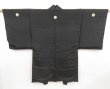 Photo3: 4929T05z330 Vintage Japanese Kimono Silk Men's HAORI Scenery Black (3)