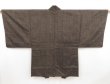 Photo4: 4929T07z650 Vintage Japanese Kimono Silk Men's HAORI Dragon Dark brown (4)