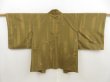 Photo1: 4929T10z450 Vintage Japanese Kimono Silk HAORI Apple Olive (1)