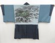 Photo1: 4930T02z510 Vintage Japanese Kimono Silk Men's HAORI Dragon Navy-Gray (1)