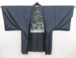 Photo4: 4930T02z510 Vintage Japanese Kimono Silk Men's HAORI Dragon Navy-Gray (4)