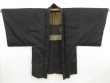 Photo5: 4930T08z610 Vintage Japanese Kimono Silk Men's HAORI  Black (5)