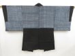 Photo3: 4930T13z680 Vintage Japanese Kimono Silk Men's HAORI  Black (3)