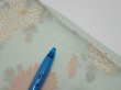 Photo6: 2Z07z50  Japanese Kimono Silk  FABRIC Chrysanthemum Light blue 59.1x7.5 (6)