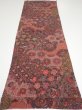 Photo5: 2Z01z70  Japanese Kimono Crepe Silk  FABRIC Flowers Dull red 43.3x14.8 (5)