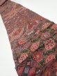 Photo1: 2Z09z70  Japanese Kimono Crepe Silk  FABRIC Flowers Dull red 84.3x7.1 (1)