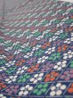 Photo4: 2Z07z40  Japanese Kimono Silk  FABRIC Plum blossom Navy 59.1x7.1 (4)