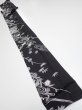 Photo5: 2Z09z50  Japanese Kimono Silk  FABRIC Flowers Black 77.2x7.1 (5)