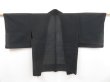 Photo1: 4931T02z310 Vintage Japanese Kimono Silk See through HAORI Stream Black (1)