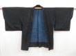 Photo5: 4931T02z310 Vintage Japanese Kimono Silk See through HAORI Stream Black (5)