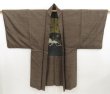 Photo5: 4931T05z550 Vintage Japanese Kimono Silk Men's HAORI 赤穂浪士 Brown-Gray (5)