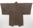 Photo6: 4931T05z550 Vintage Japanese Kimono Silk Men's HAORI 赤穂浪士 Brown-Gray (6)