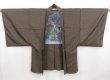 Photo4: 4931T15z540 Vintage Japanese Kimono Silk Men's HAORI House Brown-Gray (4)