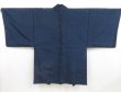 Photo2: 5001T02z740 Vintage Japanese Kimono Silk Men's HAORI Pine Navy (2)