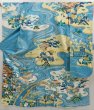 Photo1: 5001T05z1130 Vintage Japanese Kimono Silk FURISODE Flowers Light blue (1)