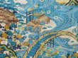 Photo8: 5001T05z1130 Vintage Japanese Kimono Silk FURISODE Flowers Light blue (8)